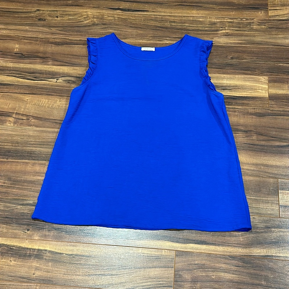 NWOT Royal blue ruffle sleeve tank